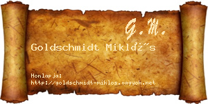 Goldschmidt Miklós névjegykártya