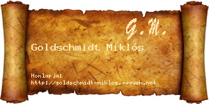 Goldschmidt Miklós névjegykártya